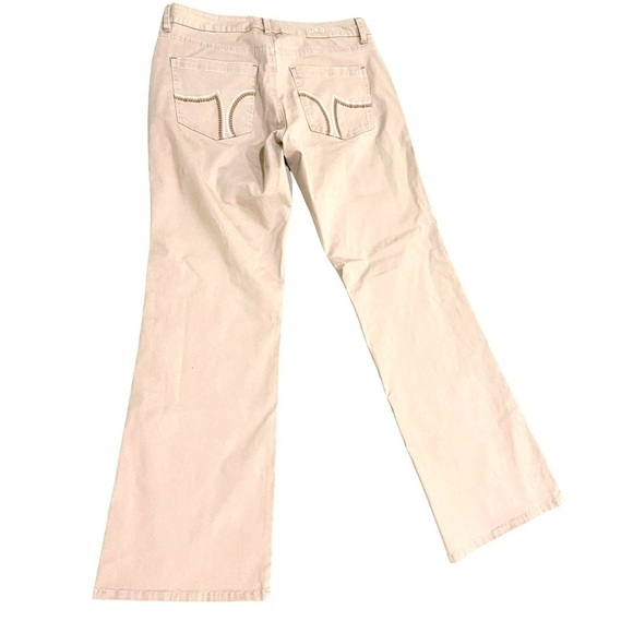 Jag jeans beige boot leg stretch cotton casual pants embroidery pockets size 12 - Picture 2 of 8